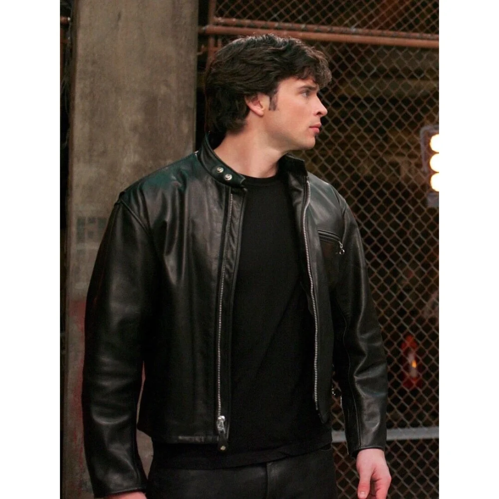 Tom Welling Smallville Season 6 Black Leather Jacket - Image 3