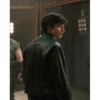 smallville tom welling black biker jacket