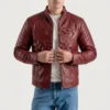 superman red leather jacket