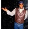 tupac shakur brown leather vest