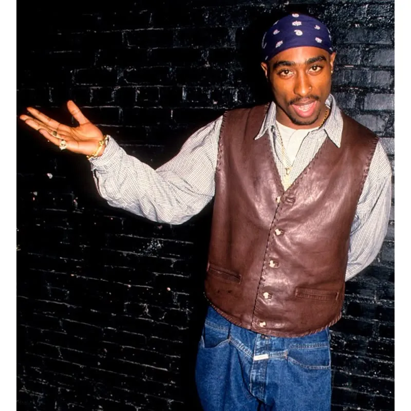 Tupac Shakur 2pac Cowboy Leather Vest - Image 7