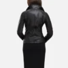 womens black leather jacket