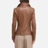 womens brown leather jacket