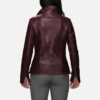 womens burgundy leather jacket