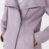 womens wide collar lilac leather jacket