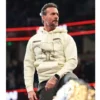 cm punk monday night raw white fleece hoodie