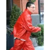 marty supreme timothee chalamet red leather jacket
