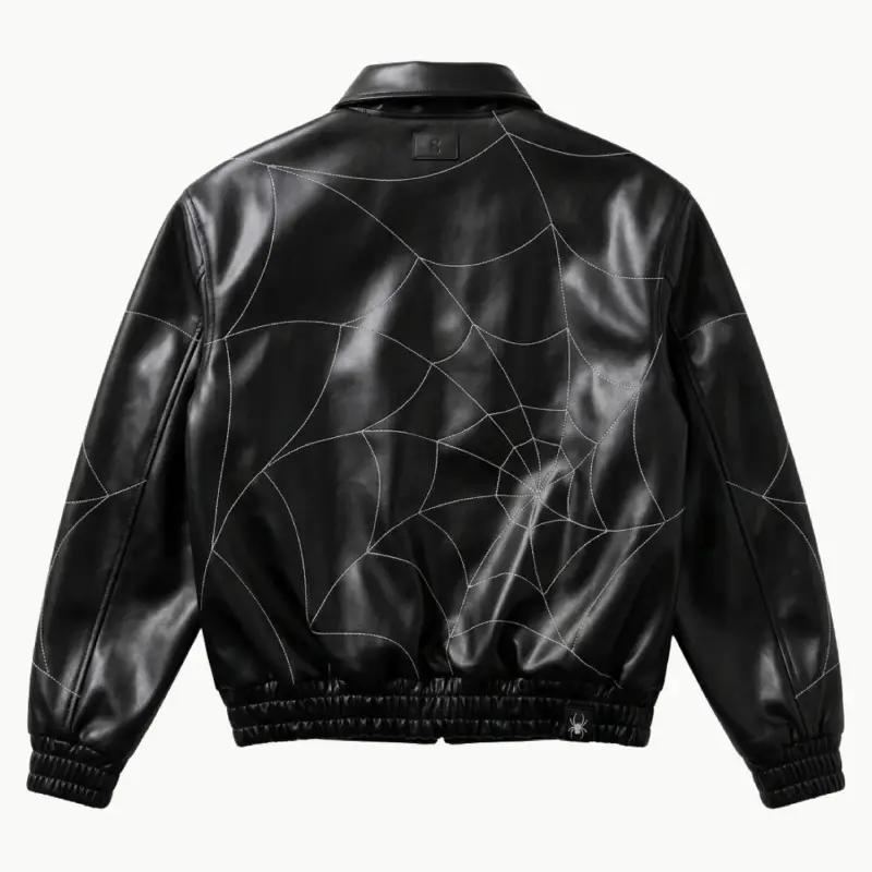Spiderman Leather Bomber Jacket - Image 4