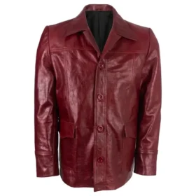 Brad Pitt Fight Club Red Leather Jacket