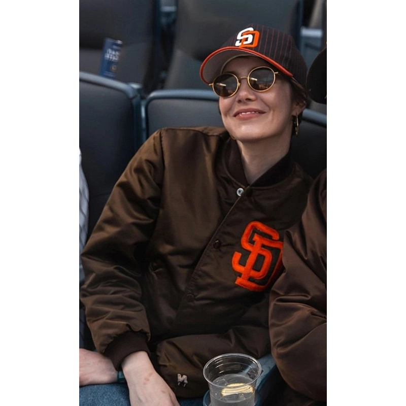 San Diego Padres Emma Stone Bomber Jacket - Image 2