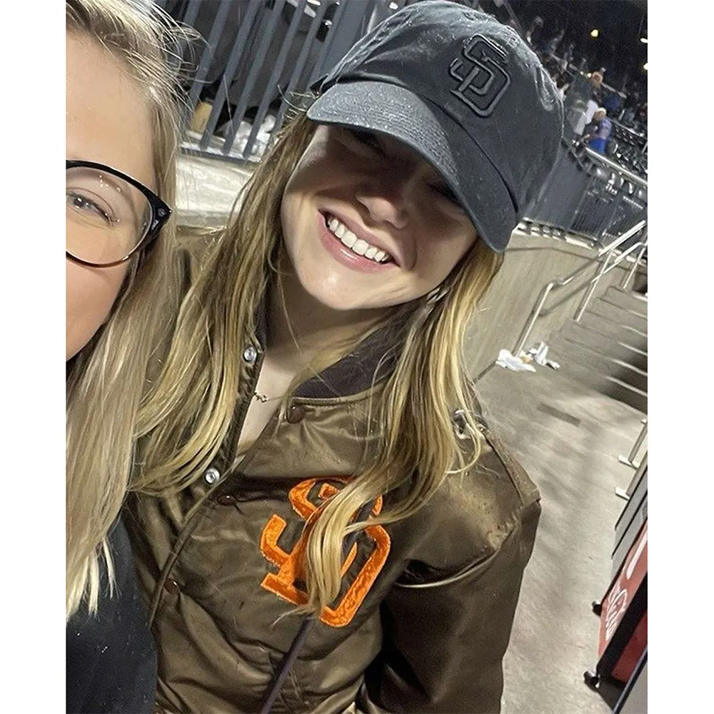 San Diego Padres Emma Stone Bomber Jacket - Image 11