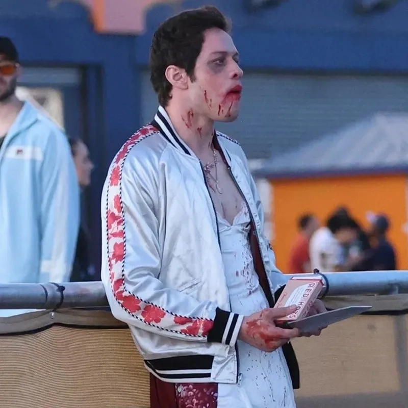 Pete Davidson Tommy Pitera Silver Jacket - Image 4