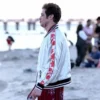 tommy karate silver satin jacket