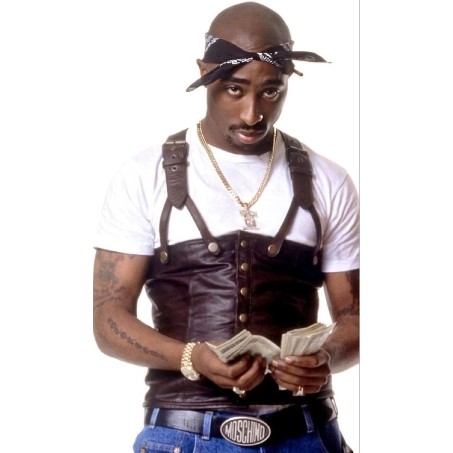 Tupac Shakur Suspender Leather Vest - Image 2