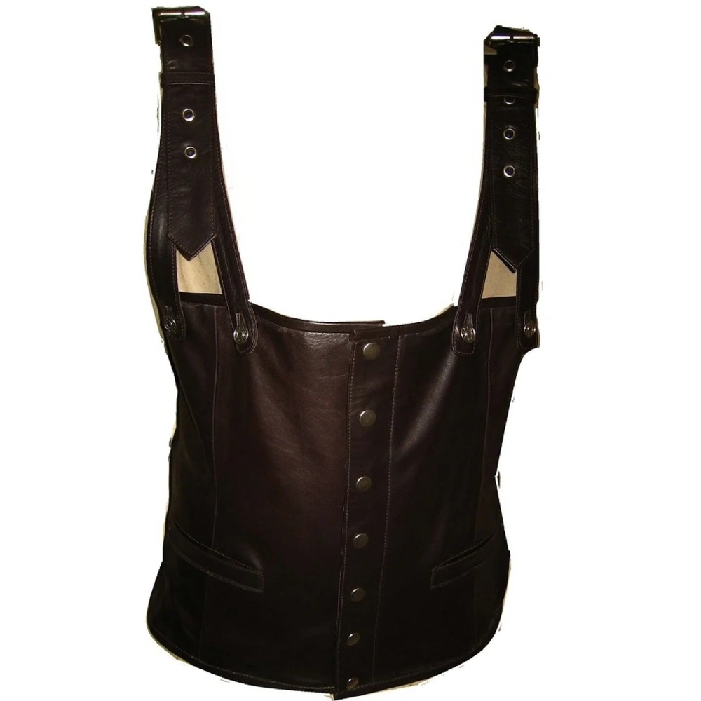Tupac Shakur Suspender Leather Vest - Image 3