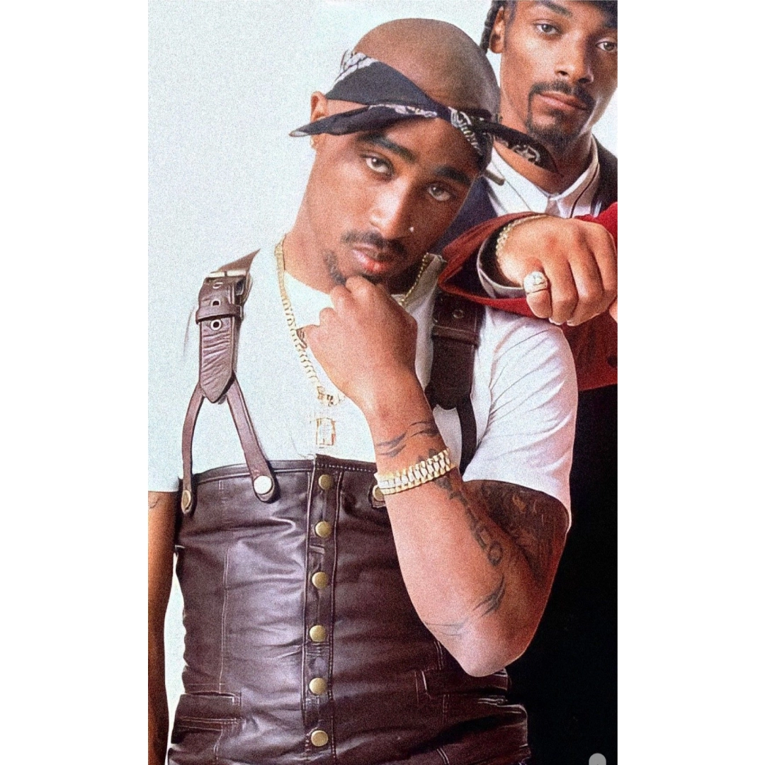 Tupac Shakur Suspender Leather Vest - Image 4
