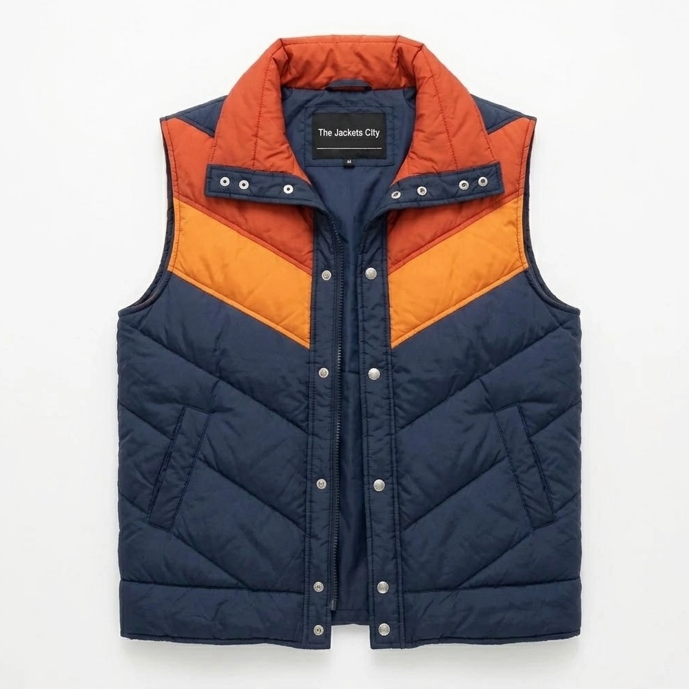 Retro 80’s Down Ski Puffer Vest - Image 2