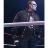 aew sting black bomber jacket