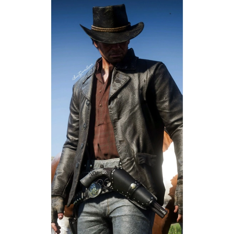RDR2 Arthur Morgan Black Leather Blazer - Image 4