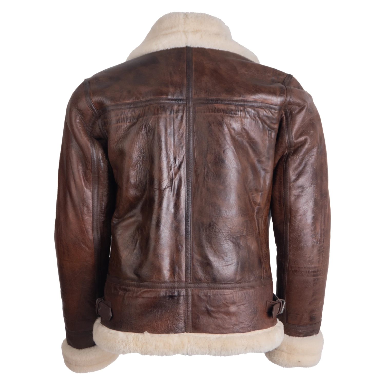 Men's B-3 Shearling Brown Leather Jacket - Image 6