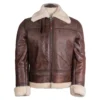 b 3 flying aviator shearling leather jacket