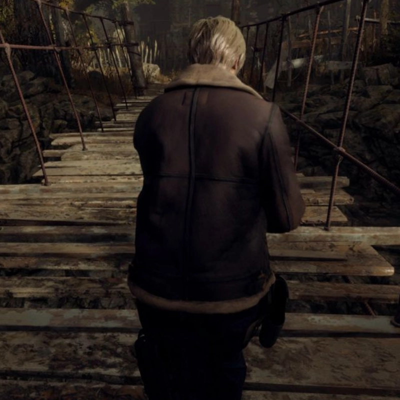 Leon Kennedy Resident Evil 4 Shearling Jacket - Image 11