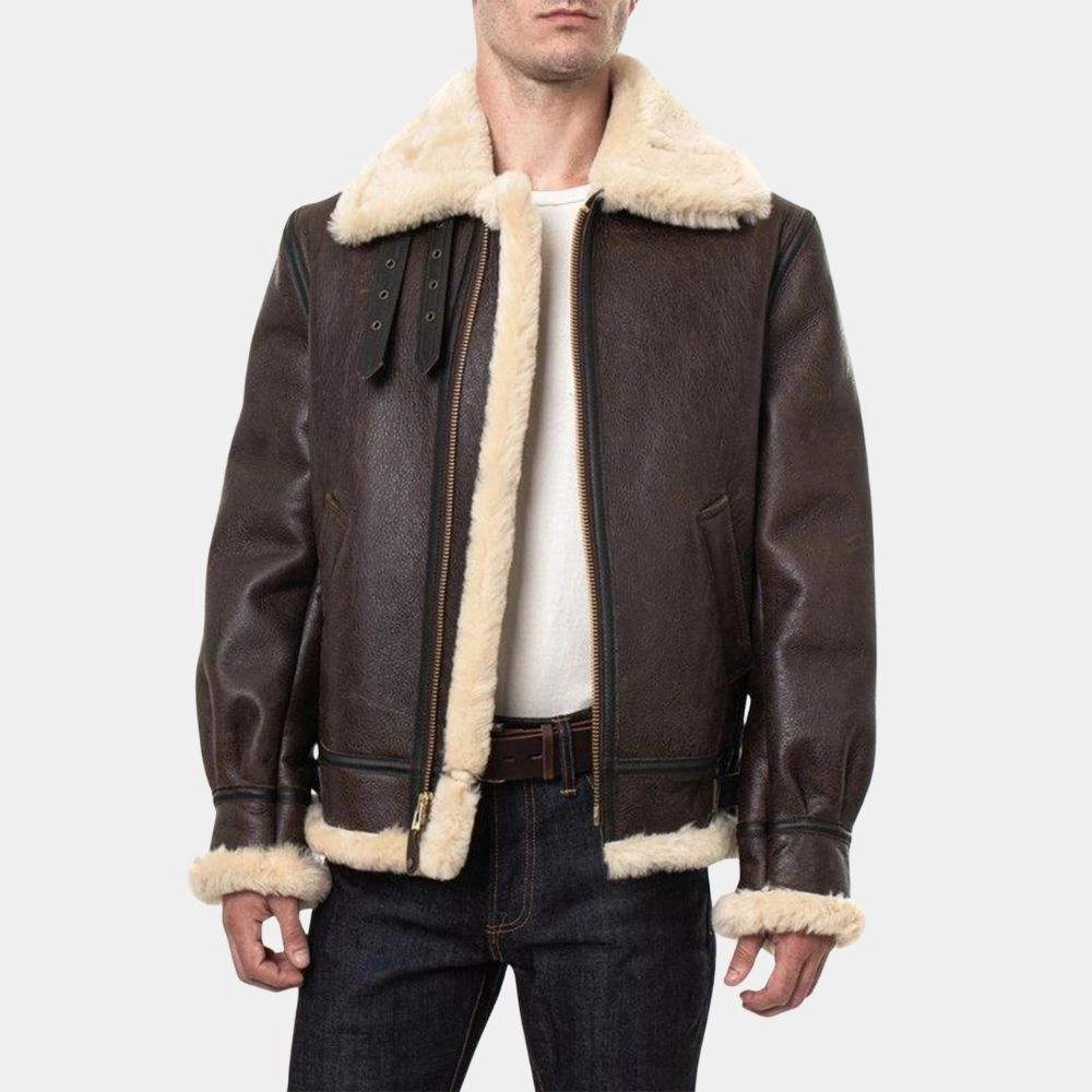 Leon Kennedy Resident Evil 4 Shearling Jacket - Image 6