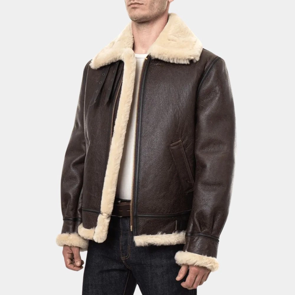 Leon Kennedy Resident Evil 4 Shearling Jacket - Image 14