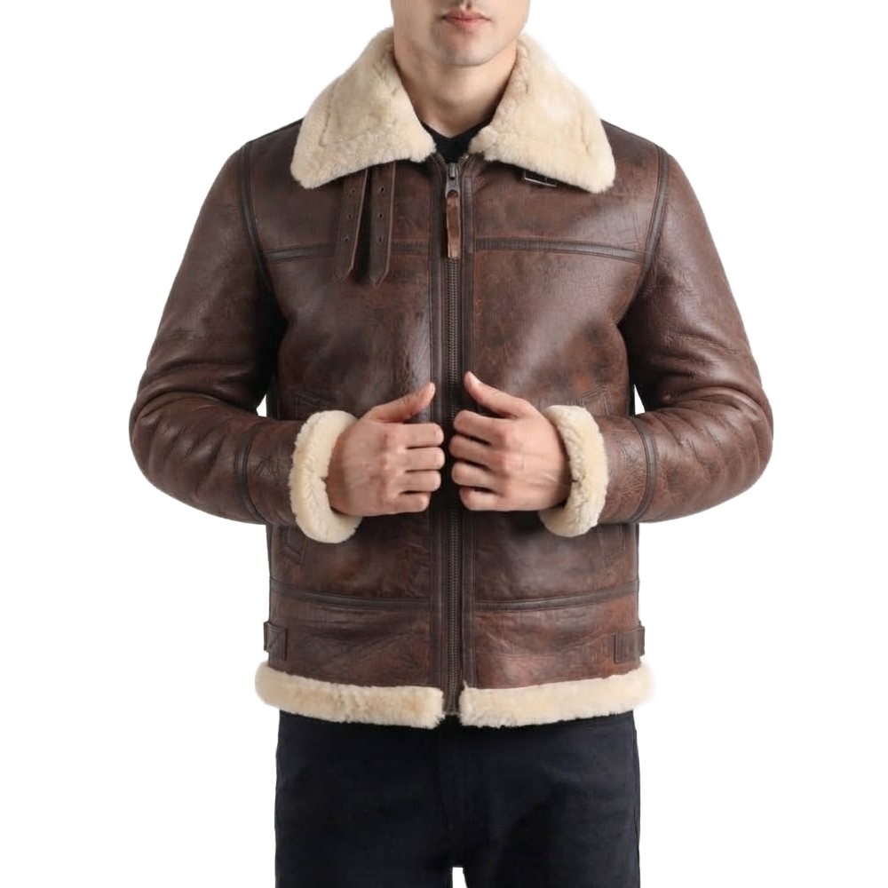 Men's B-3 Shearling Brown Leather Jacket