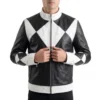 mens power rangers black leather jacket