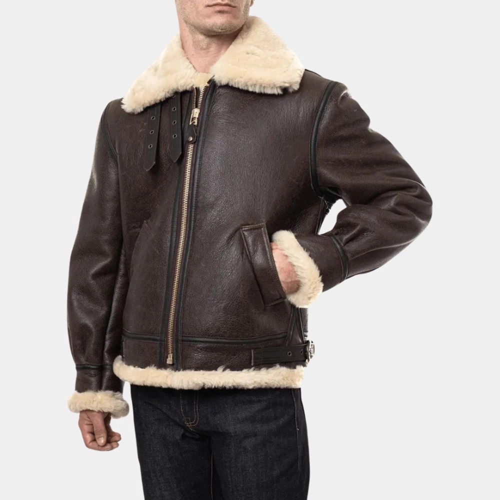 Leon Kennedy Resident Evil 4 Shearling Jacket - Image 9