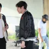 tommy karate bomber satin jacket