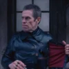 willem dafoe leather coat
